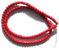 16 inch Strand of 4x4mm Red Miracle Beads